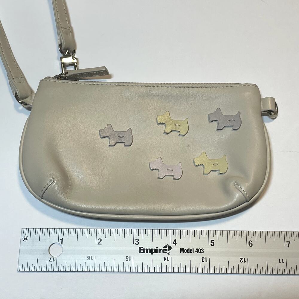 Radley London Cream Leather Wristlet Mini Bag Vintage Y2K Dog Classic - Picture 4 of 14